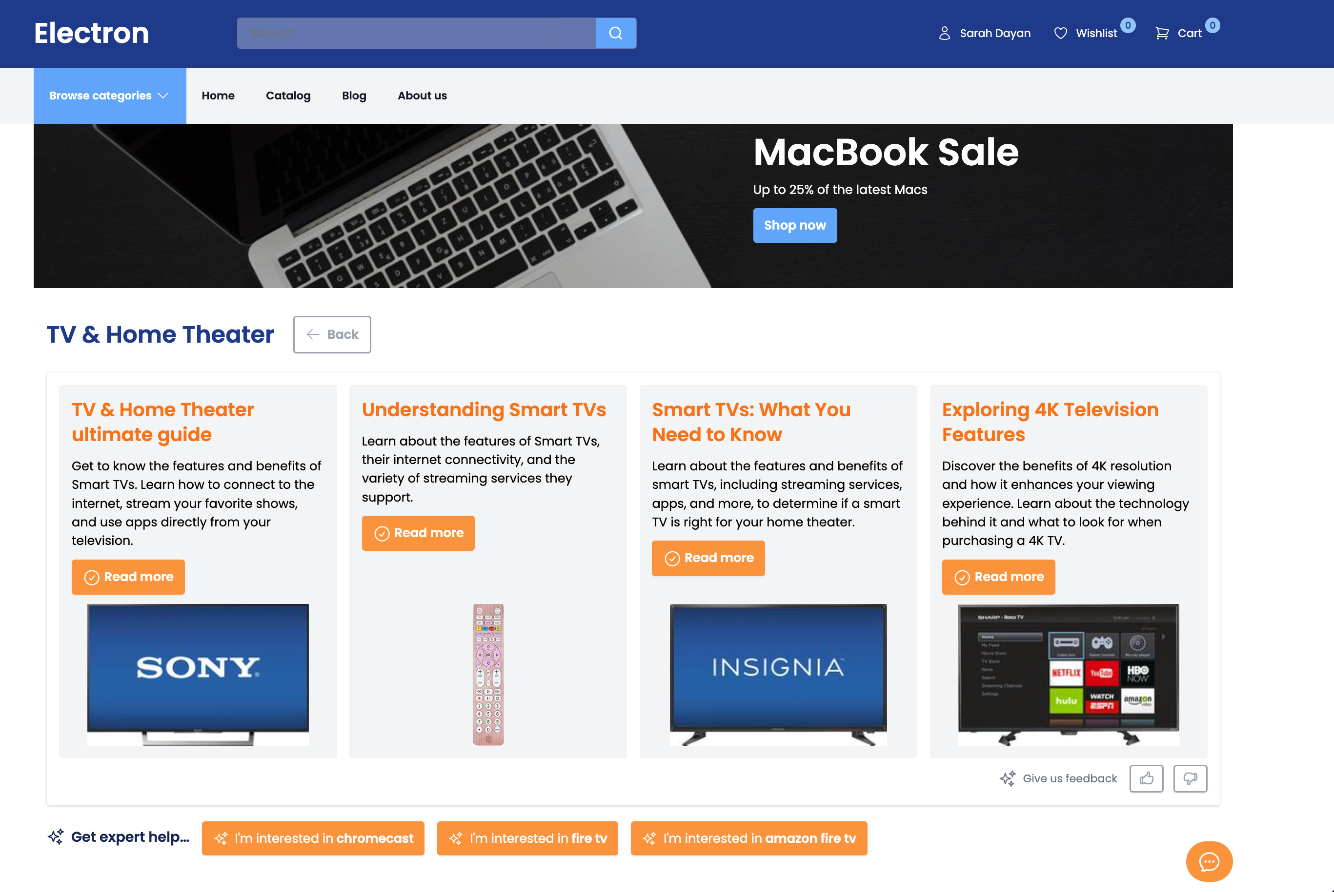 Guides displayed as headline