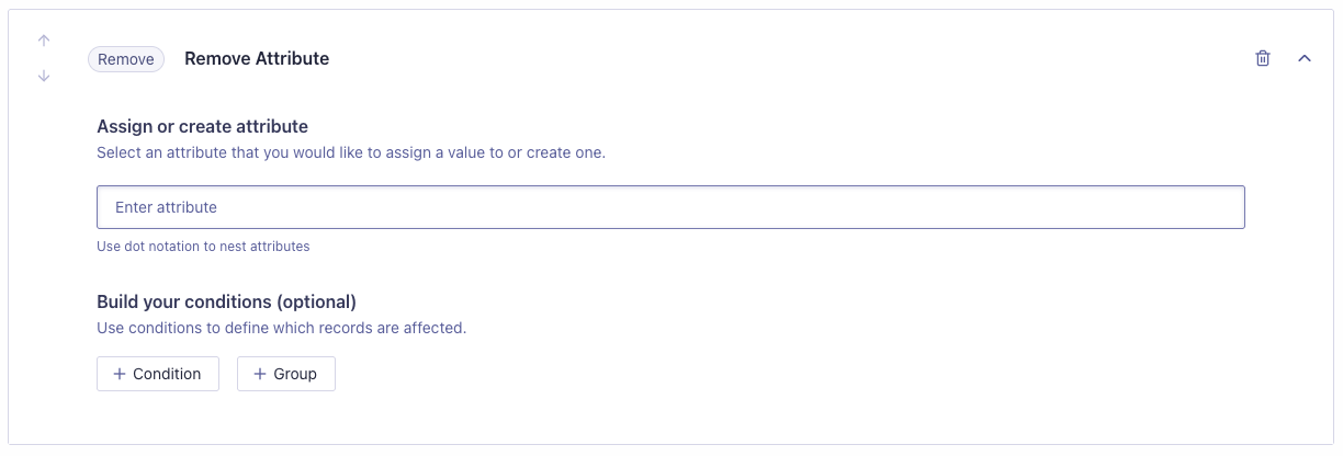 Removing an attribute from a record