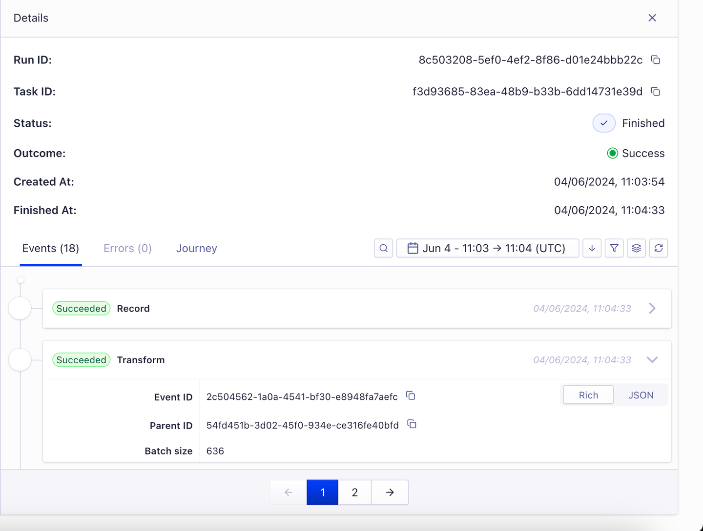 Observe the status of previous executions of your transformations