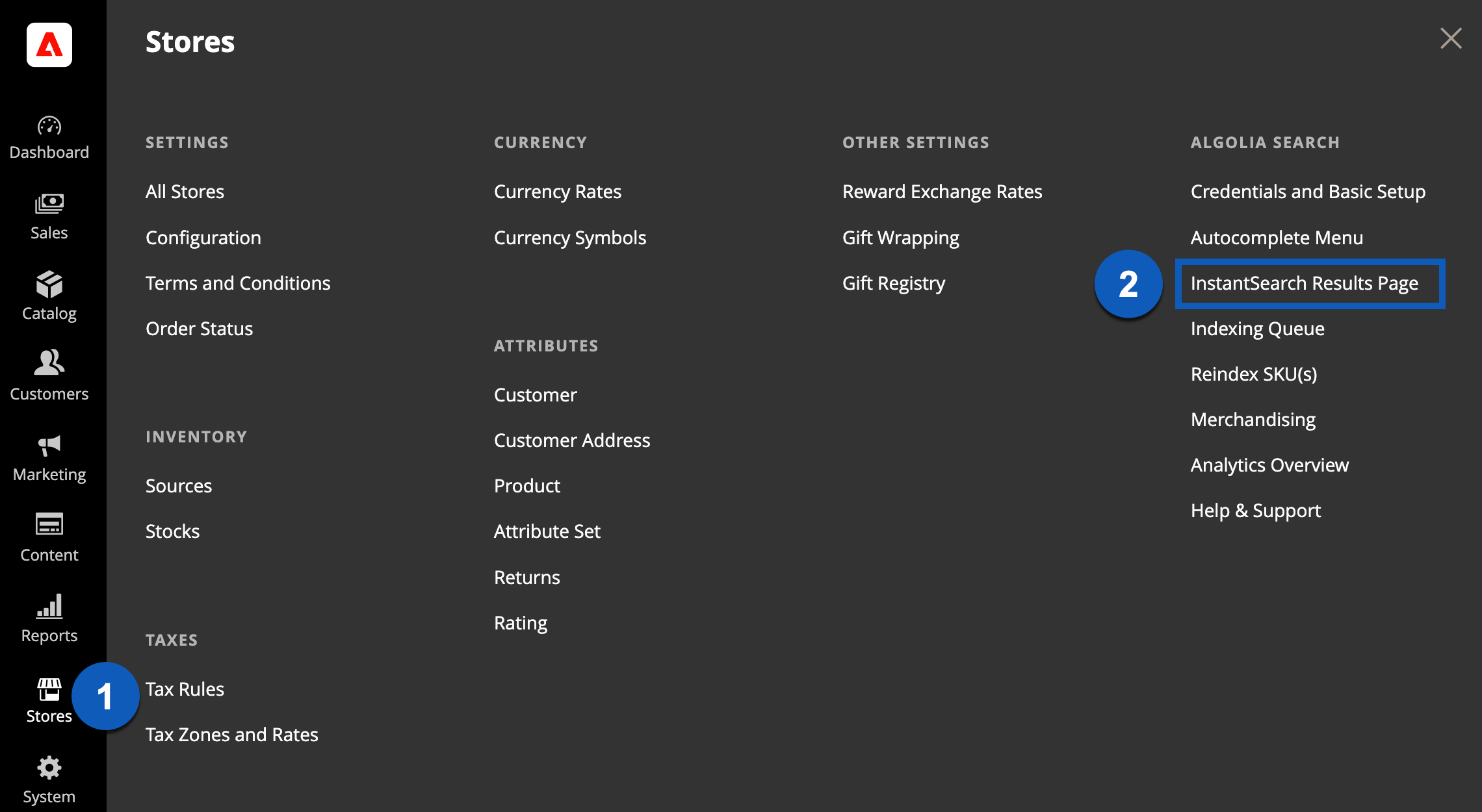 Algolia AI Search & Discovery InstantSearch settings