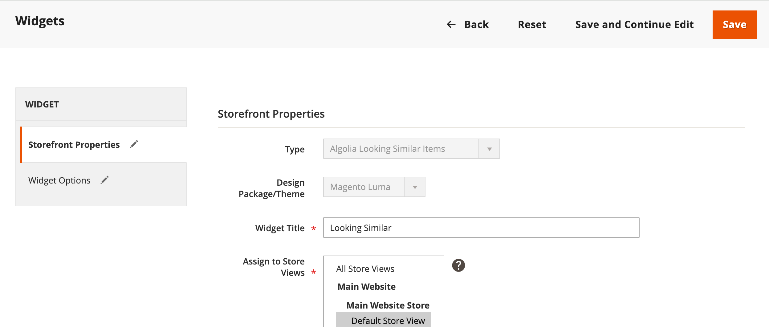 Configure options for the trending items recommendations.
