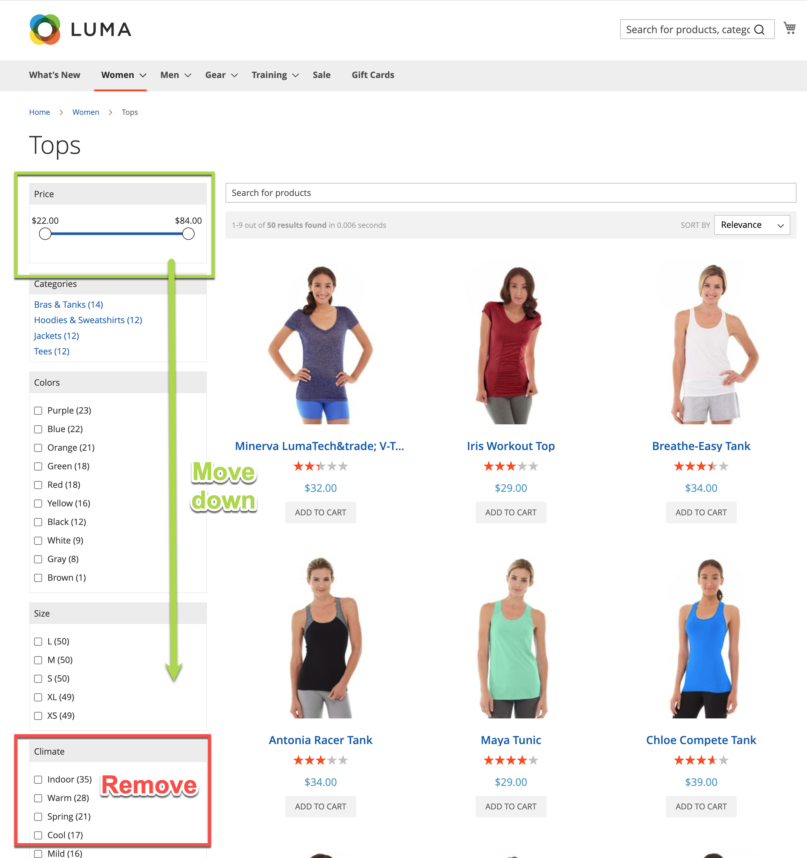 Example of changing facets dynamically