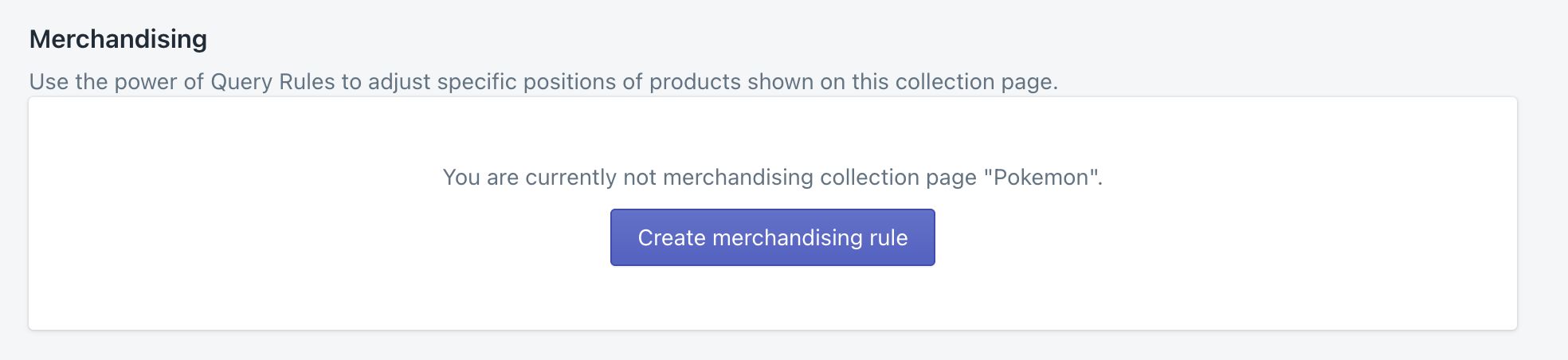 The Collection customisation merchandising settings in the Shopify admin