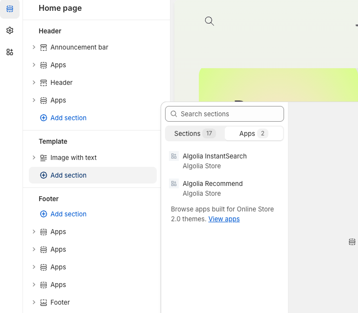 The Algolia Recommend app block