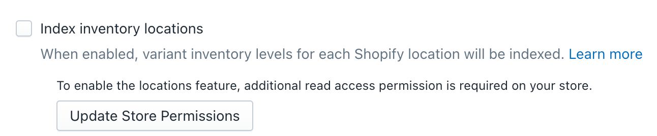 Additional permissions required to enable locations indexing