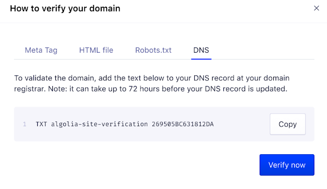 DNS verification